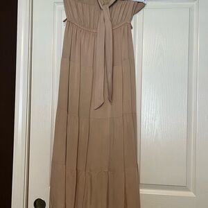 Elegant Tan Maxi Dress